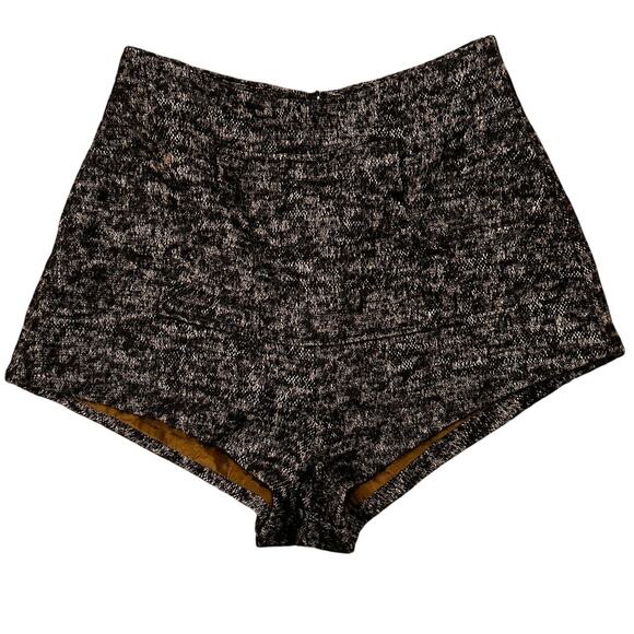 Stone Cold Fox Geary Wool Tweed Shorts Front Pocket Black White, size 1 - Picture 2 of 12